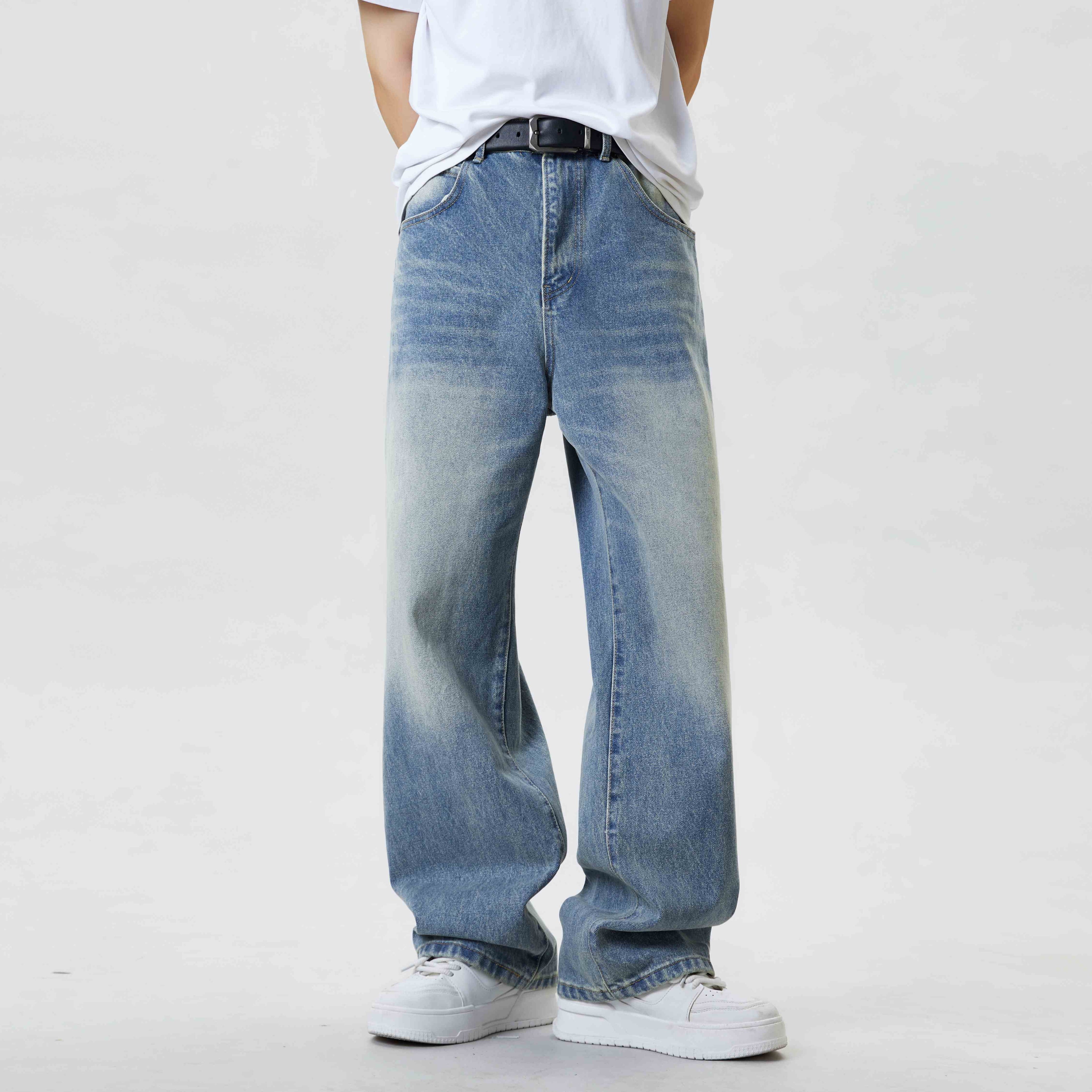 Men's Baggy Jeans – Vintage Wash, Relaxed Fit for Effortless Style
