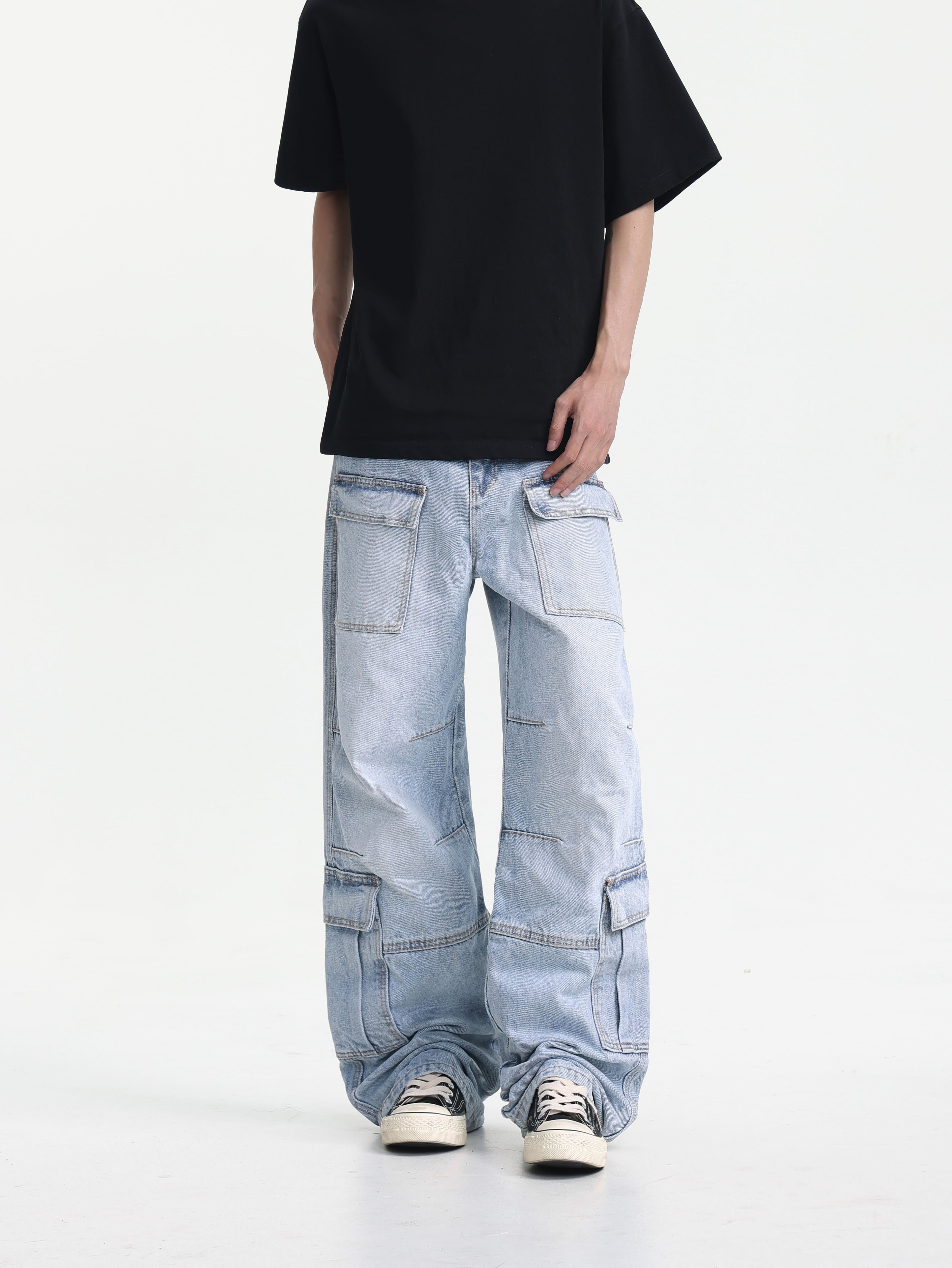 Light Blue Utility Cargo Jeans