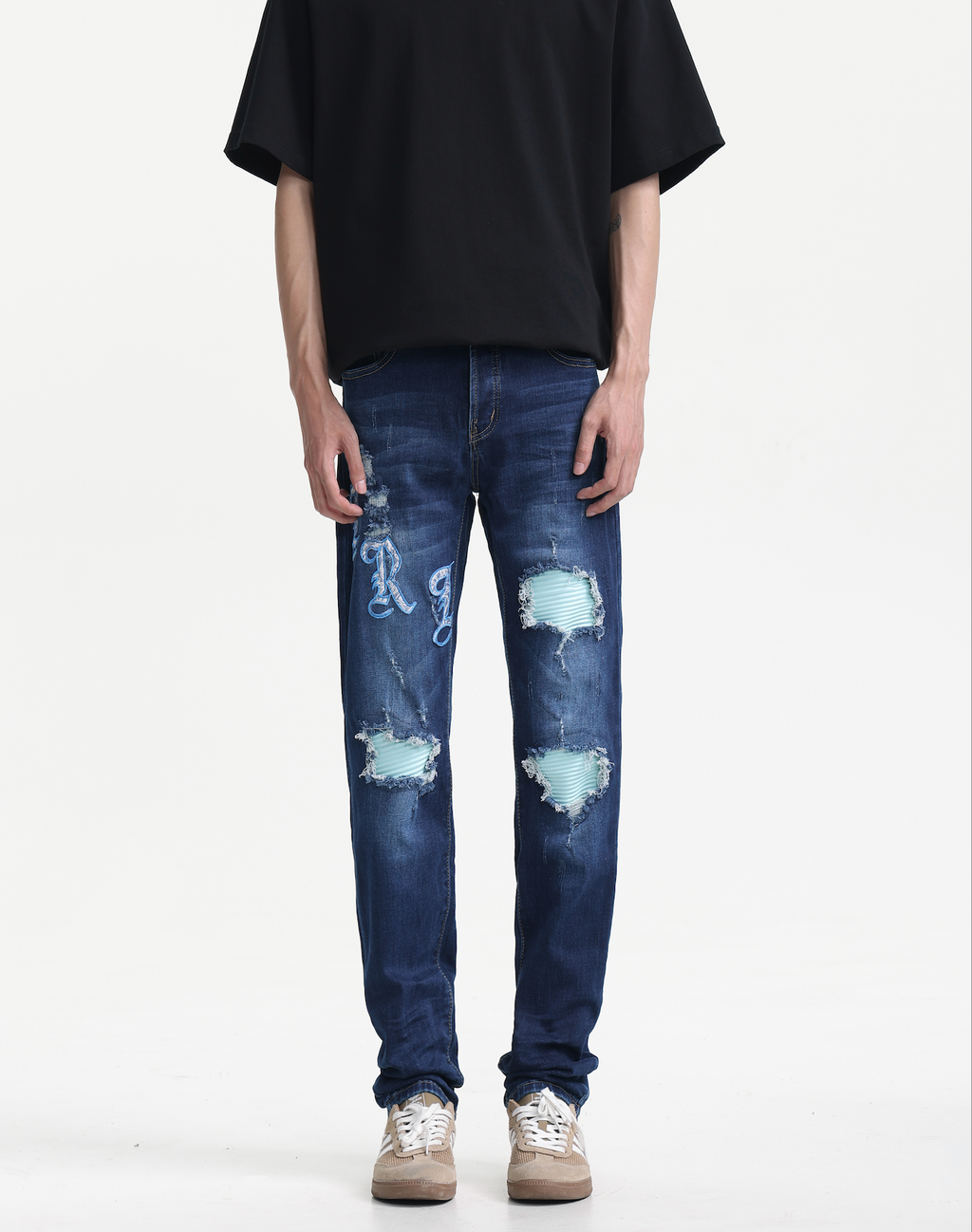 Patches Streetwear Slim Fit Jeans